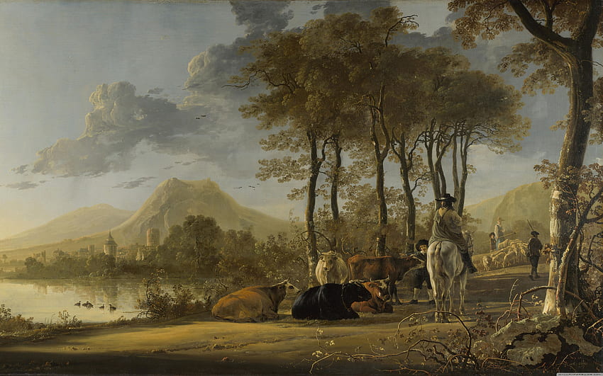 Aelbert Cuyp Painting Ultra Background for U TV : Multi Display, Dual