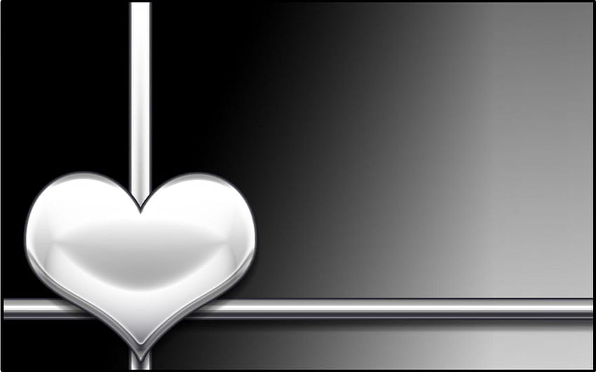 Cold Cold Heart, simple, black, grey, cold, metal, heart HD wallpaper