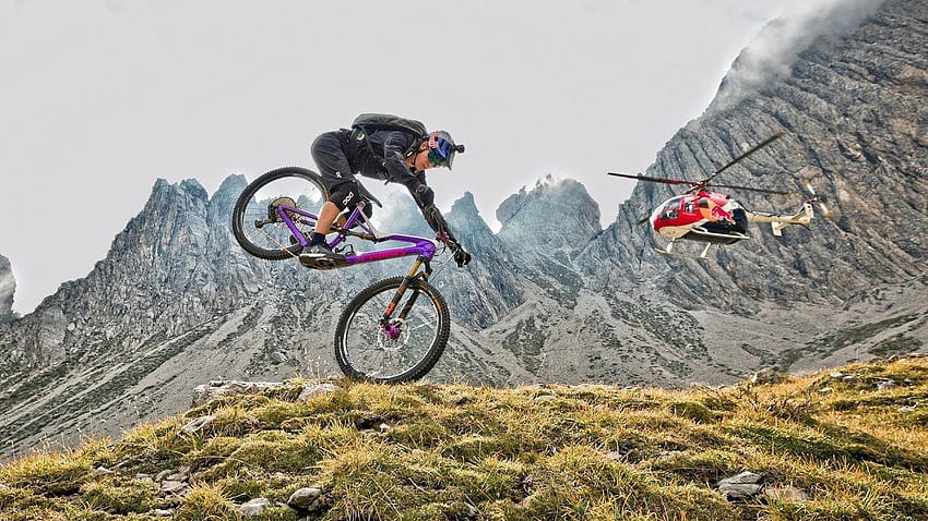 Riding down the Dolomites, Fabio Wibmer HD wallpaper