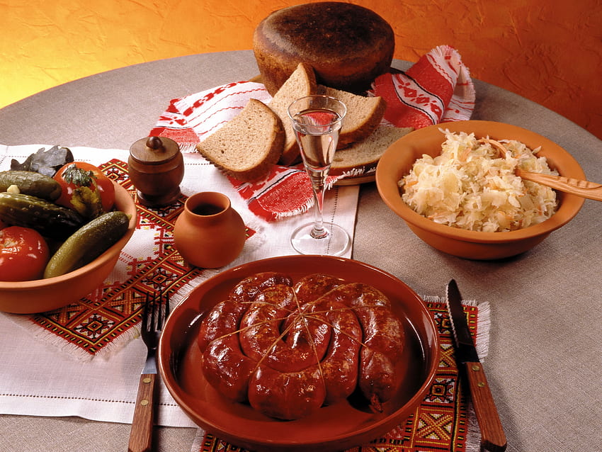Food, Meat, Dinner, Supper, Bread, Pickles HD wallpaper