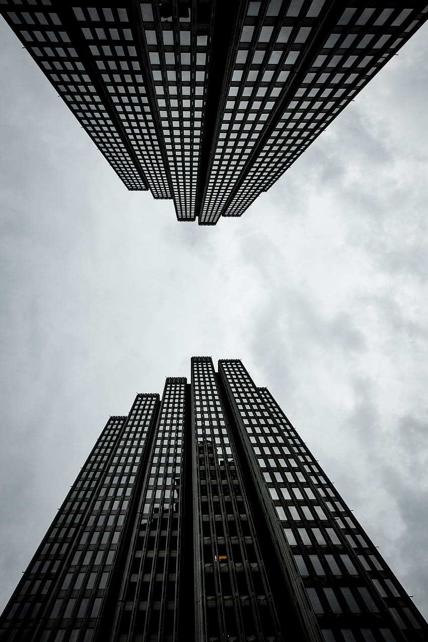 고층 빌딩, 고층 빌딩, 하늘, 건축물, 건물, 미니멀리즘 HD 전화 배경 화면