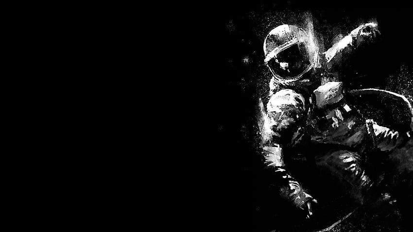 Astronaut Black Background (Page 3), Black and White Astronaut HD wallpaper