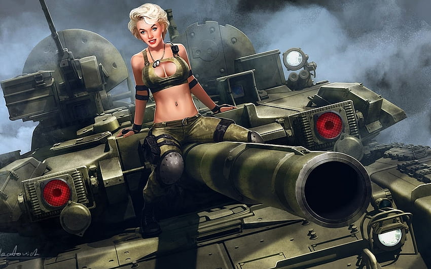 women, tanks, tank girl HD wallpaper