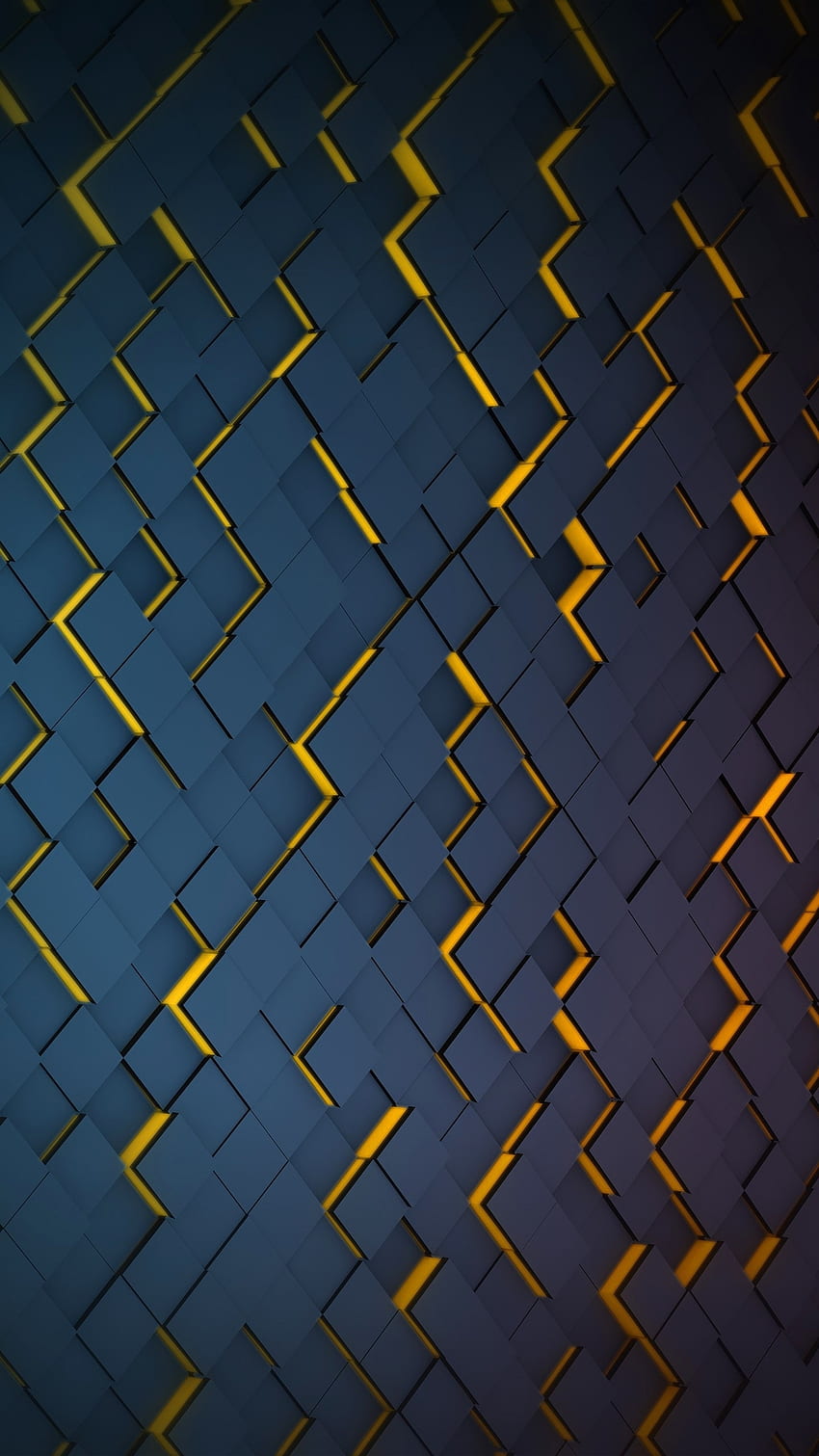 Grid, black, pattern, yellow glow HD phone wallpaper
