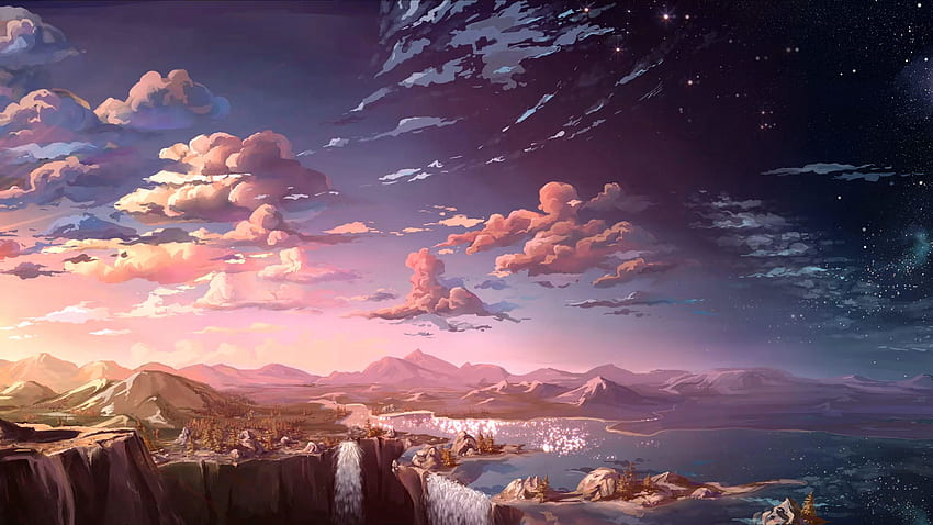 Impresionante hermoso paisaje de anime fondo de pantalla