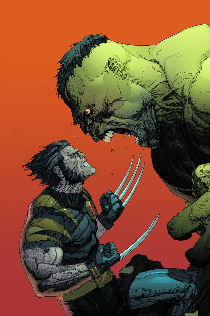 Wolverine Comics Marvel Comics Hulk Fan art i tło Tapeta na telefon HD