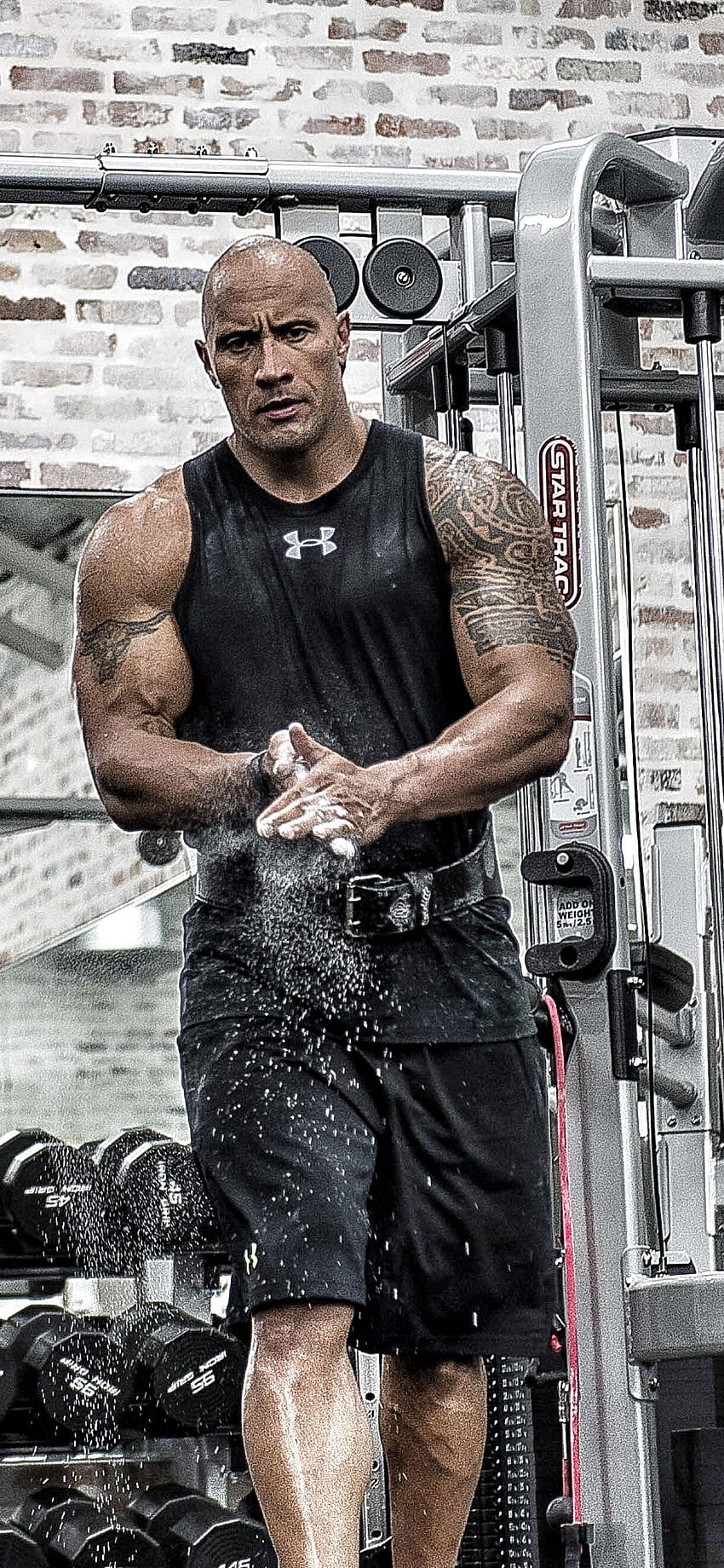 Dwayne Johnson In Gym iPhone XS MAX , , Background, and HD phone wallpaper