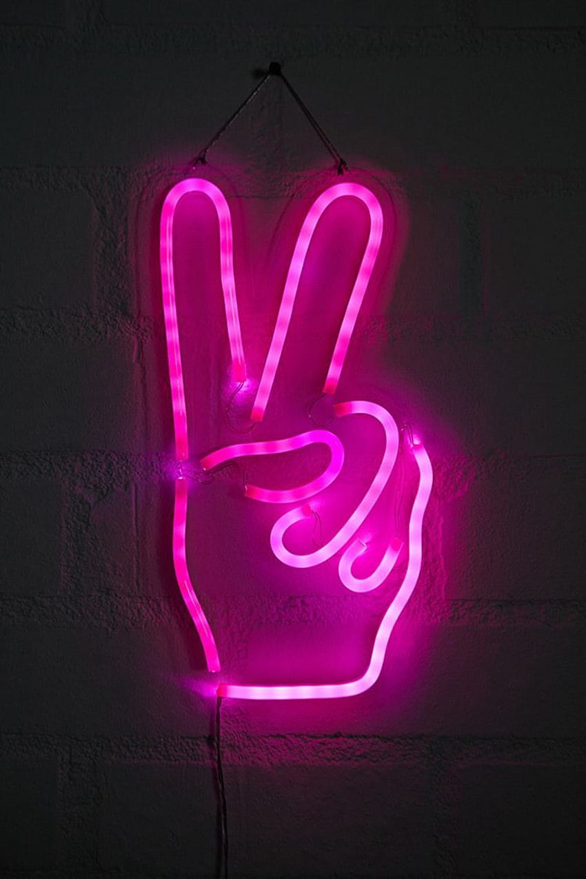 Peace Sign LED Light. Neon sign bedroom, Neon signs, Neon, Cool LED HD phone wallpaper