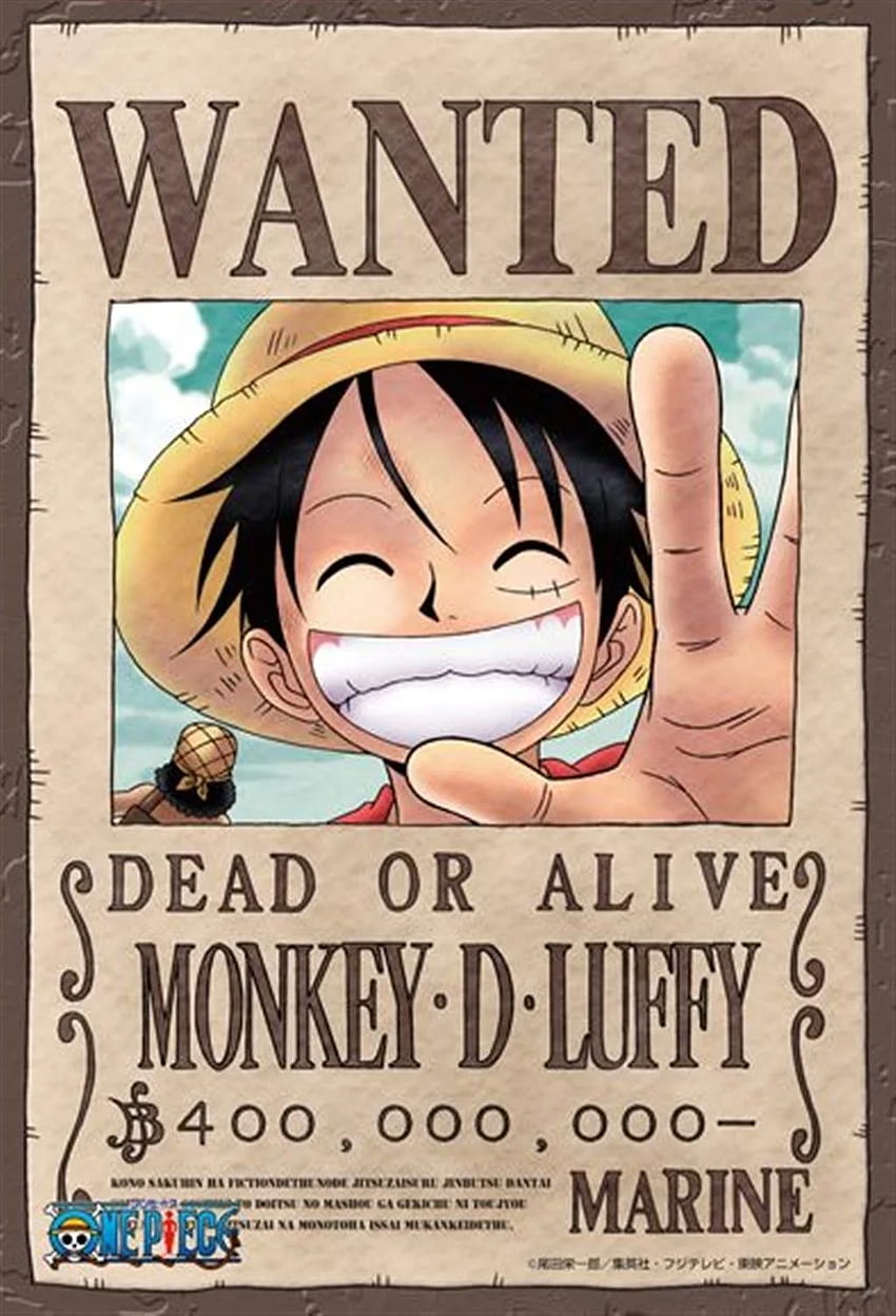 Plakat One Piece Wanted, Luffy Wanted Tapeta na telefon HD