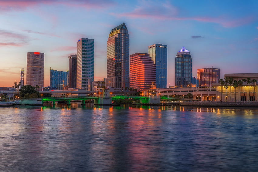 Tampa After Sunset Tight. Tampa, Florida, Cityscape, Tampa Skyline HD wallpaper