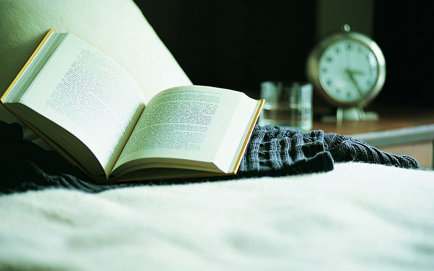 Book, Bed, Alarm Clock, Reading HD wallpaper