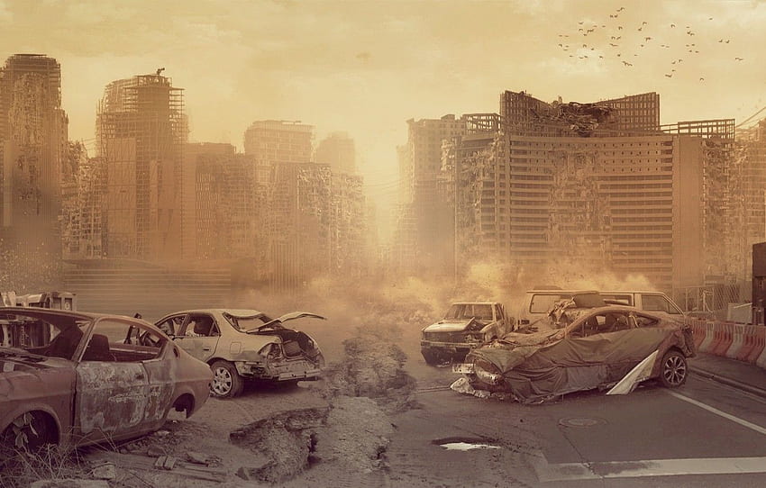 เมือง ซากปรักหักพัง นรก คัมภีร์ของศาสนาคริสต์ เมืองที่ถูกทำลาย สำหรับ หมวด пейзажи Zombie Apocalypse City วอลล์เปเปอร์ HD