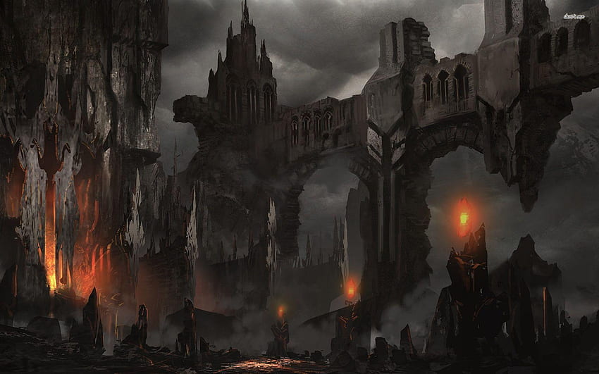 Dark Castle, Dark Medieval Landscape HD wallpaper