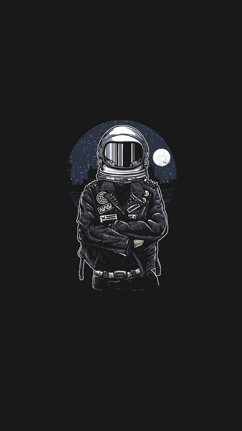 Najlepsza ilustracja na telefon. Astronauta, przestrzeń, sztuka astronautów, czarno-biały astronauta Tapeta na telefon HD