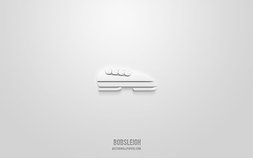 Bobsleigh 3d icon, white background, 3d symbols, Bobsleigh, winter ...