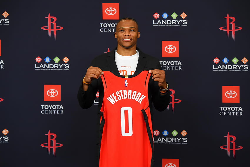 รายงาน: Russell Westbrook เปลี่ยนตารางการจ่ายเงินเพื่ออำนวยความสะดวก Russell Westbrook Houston Rockets วอลล์เปเปอร์ HD