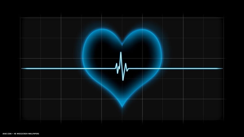 heart beat pulse line blue HD wallpaper