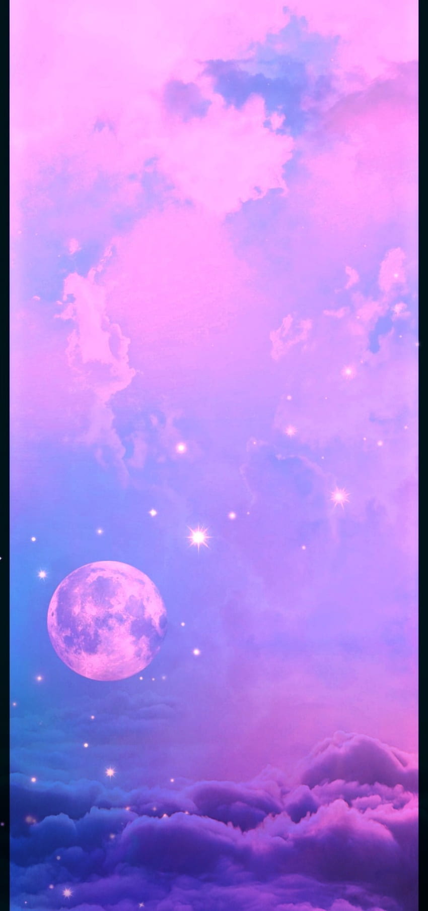 Pastel sky moon & a soft rose  mobile wallpaper [720x1280] :  r/MobileWallpaper