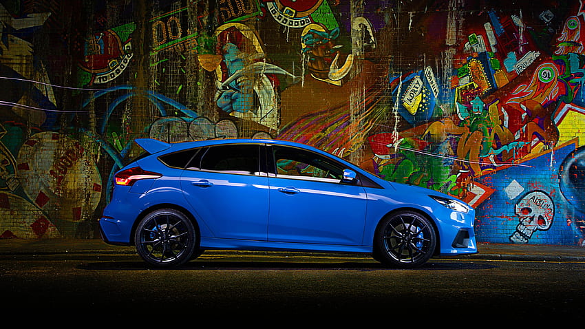 Ford Focus RS, hatchback, azul, Carros e Bicicletas papel de parede HD