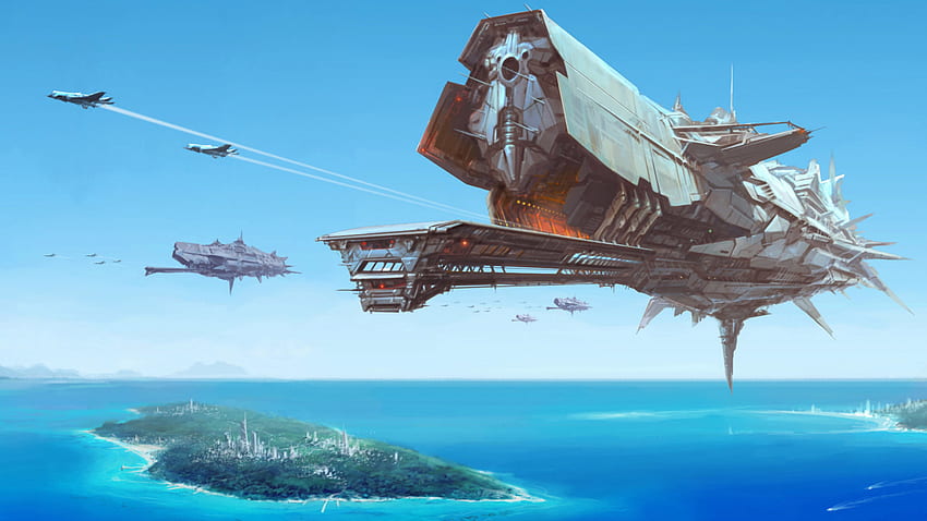 Sci-Fi Battle Space Ship HD wallpaper