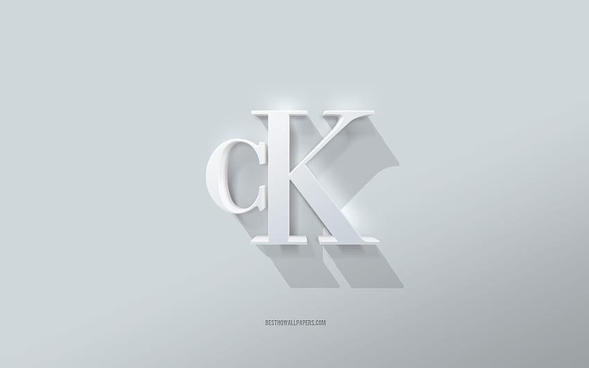 Calvin Klein-Logo, weißer Hintergrund, Calvin Klein 3D-Logo, 3D-Kunst, Calvin Klein, 3D-Calvin Klein-Emblem HD-Hintergrundbild