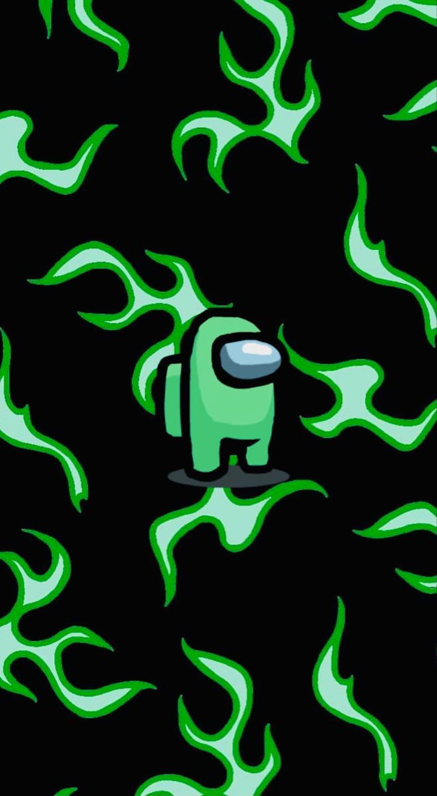 Among Us Green Flames in 2020. Phone patterns, Cool background , Cute patterns HD phone wallpaper