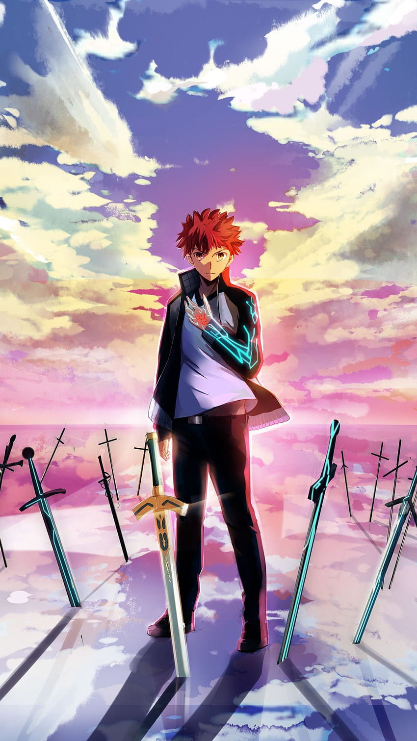 Anime Fate Stay Night: Unlimited Blade Works Fate Serisi, Shirou Emiya HD telefon duvar kağıdı