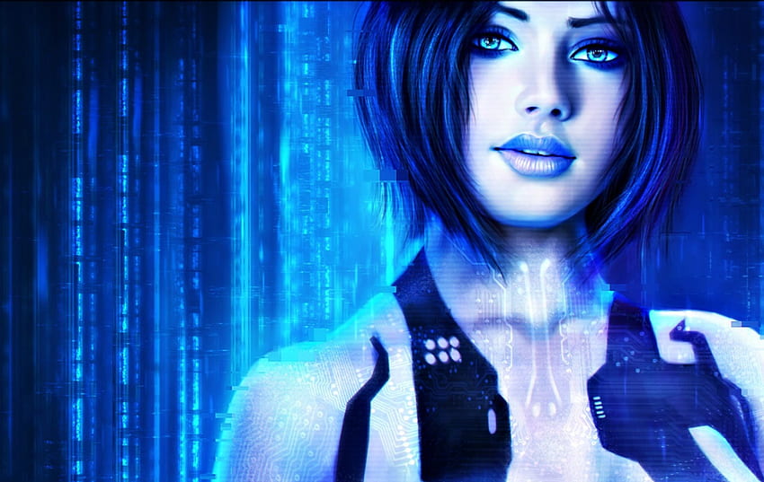 Fantasiemädchen, Blau, Fantasie, Cortana, Liga der Legenden, Spiel, Mädchen, Frau, ai HD-Hintergrundbild