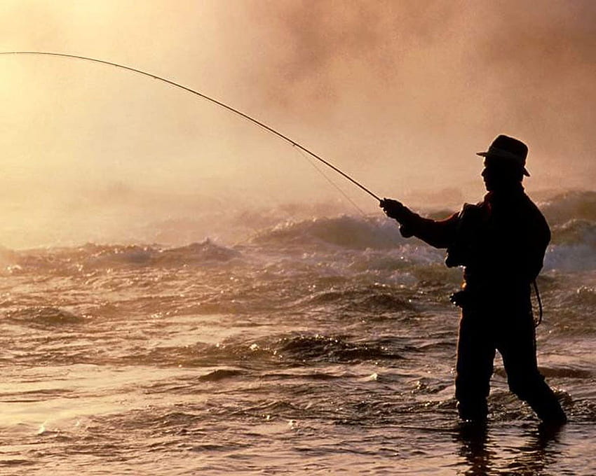 per - di pesca, Pescatore Sfondo HD