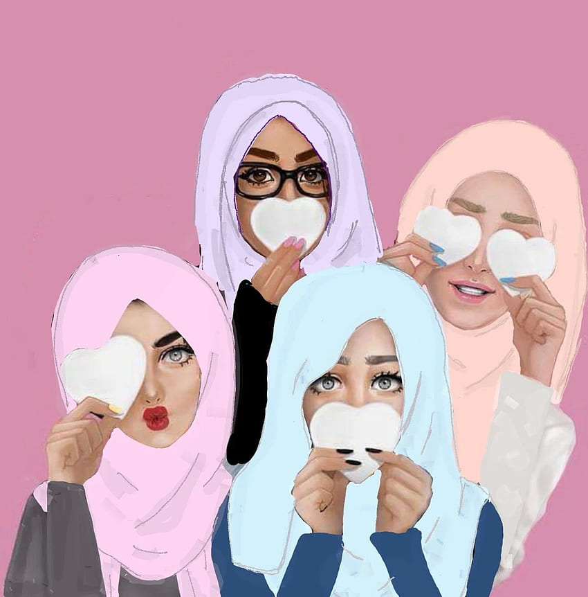 Ragazze hijab. coppia islamica. Ragazze, cartoni animati e Sfondo del telefono HD