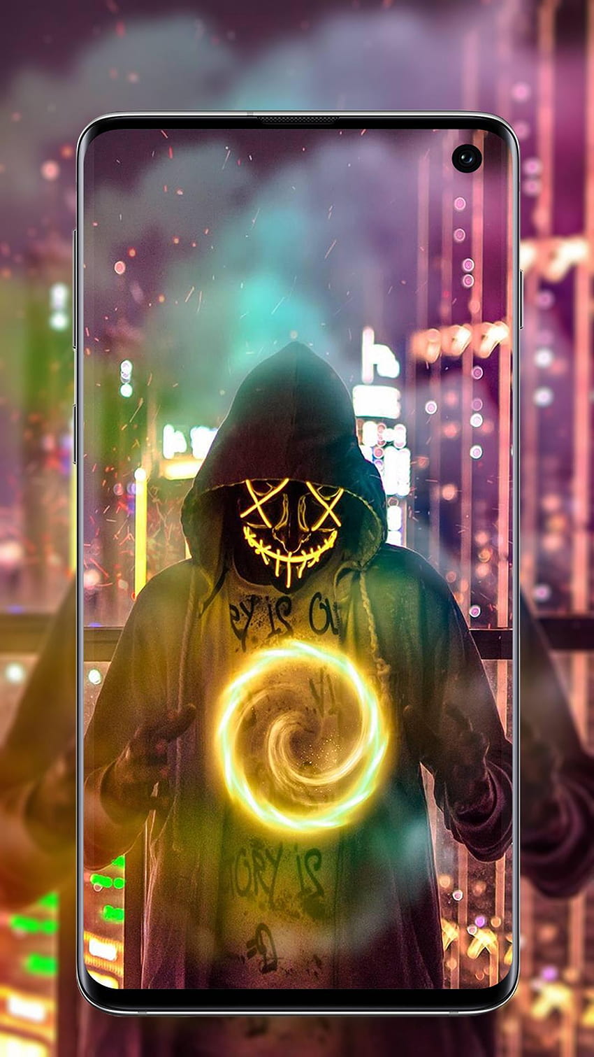 Neon Mask for Android, Neon Purge HD phone wallpaper