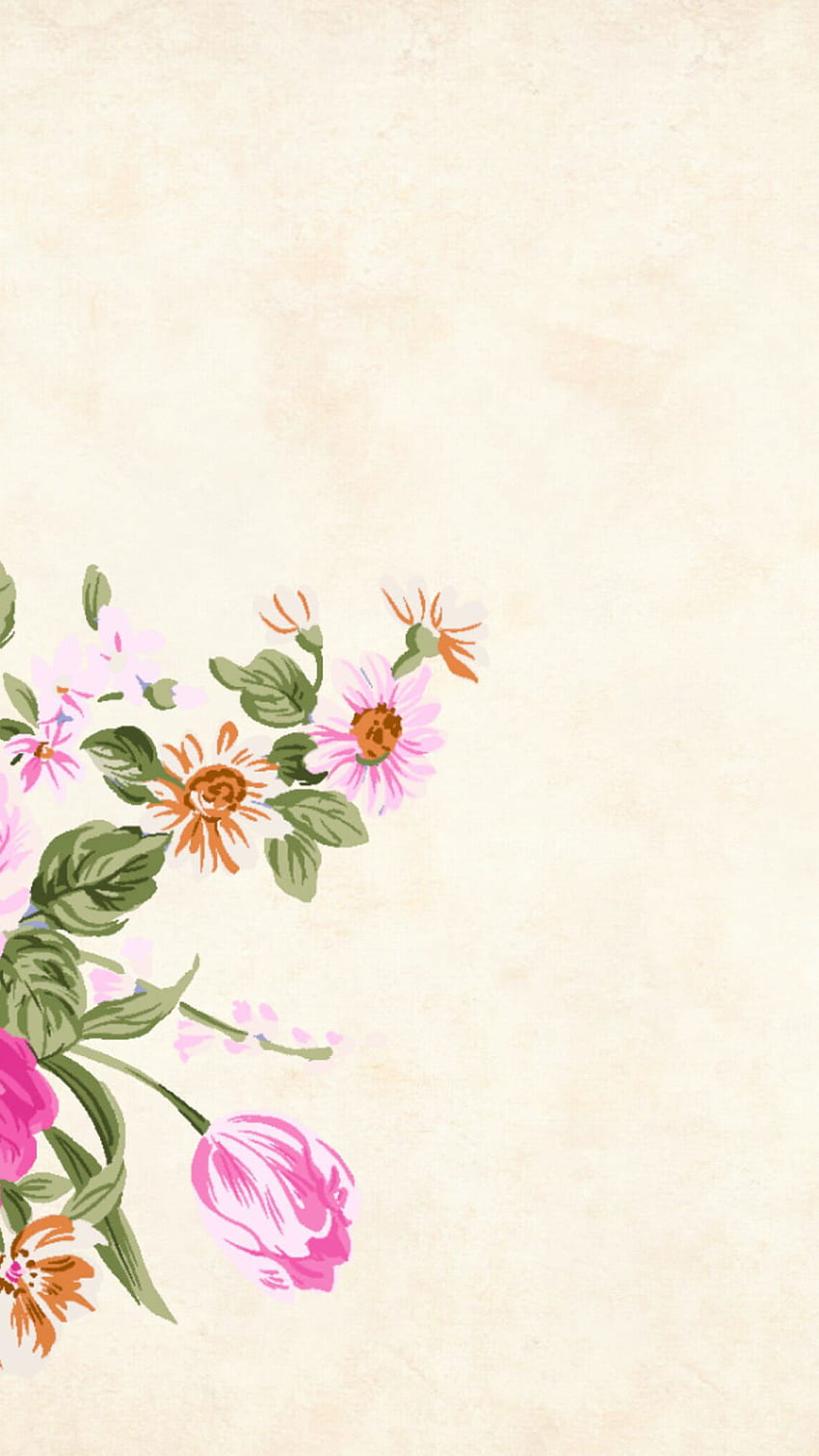 Copyspace가 있는 꽃, 꽃무늬, 테두리, 정원 프레임 • 당신을 위한 귀엽고 단순한 꽃 HD 전화 배경 화면