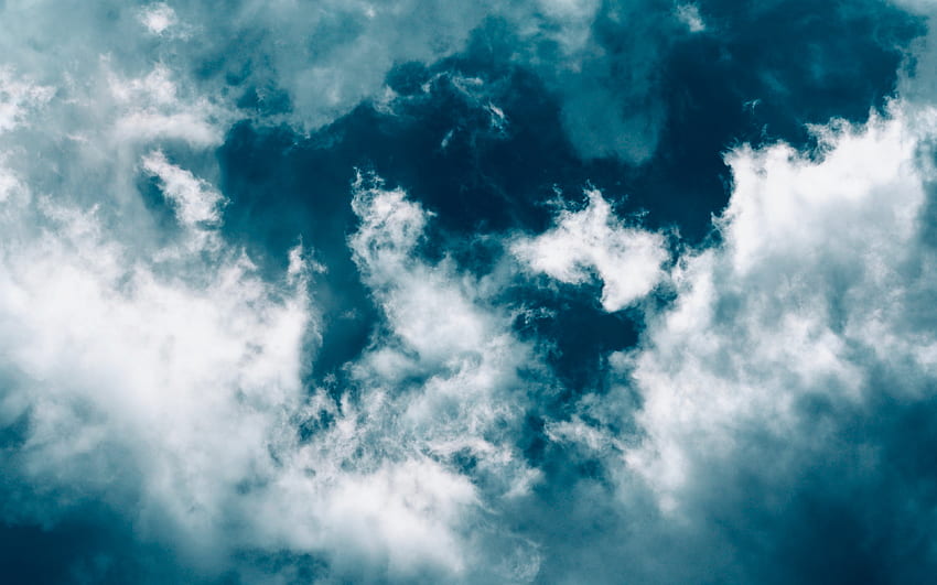 Nuvole, cielo, poroso, blu, bianco - nuvola per laptop -, nuvole estetiche blu pastello Sfondo HD