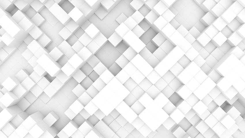 White Cubes Pattern Shapes Art Abstraction Abstract HD wallpaper