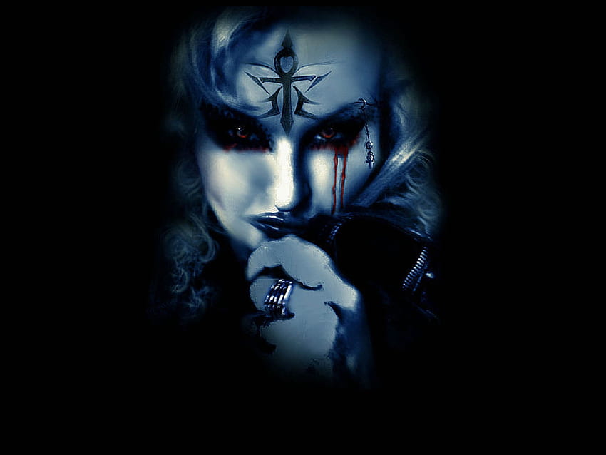 Dark gothic character, Menacing, Hand, Dark, Face, Gothic, Bleeding eye HD wallpaper
