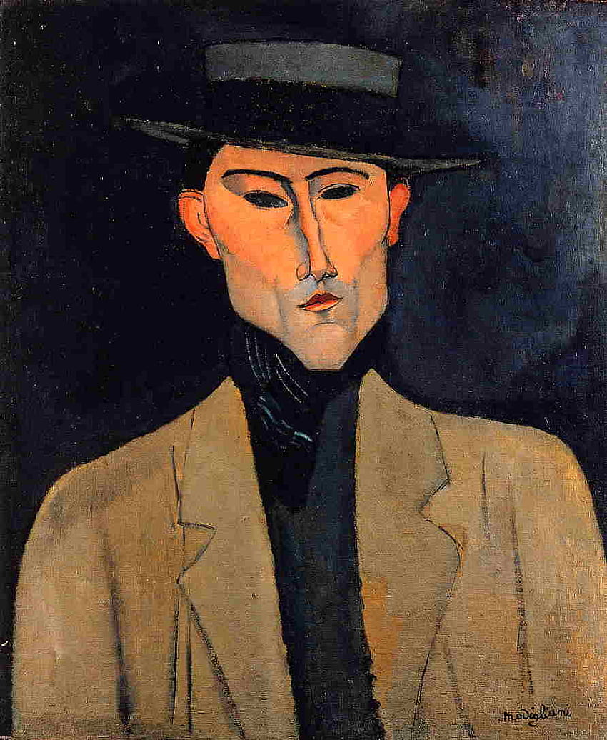 Amedeo Modigliani, Retrato de un hombre con sombrero. José fondo de pantalla del teléfono