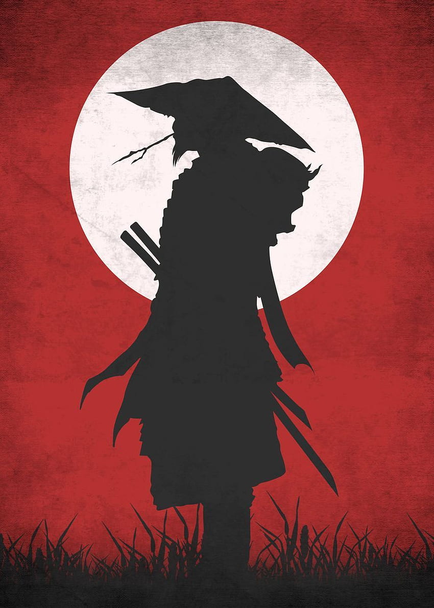 Red Samurai' Poster Print by Saufa Haqqi. Displate. Samurai art, Samurai artwork, Samurai HD phone wallpaper
