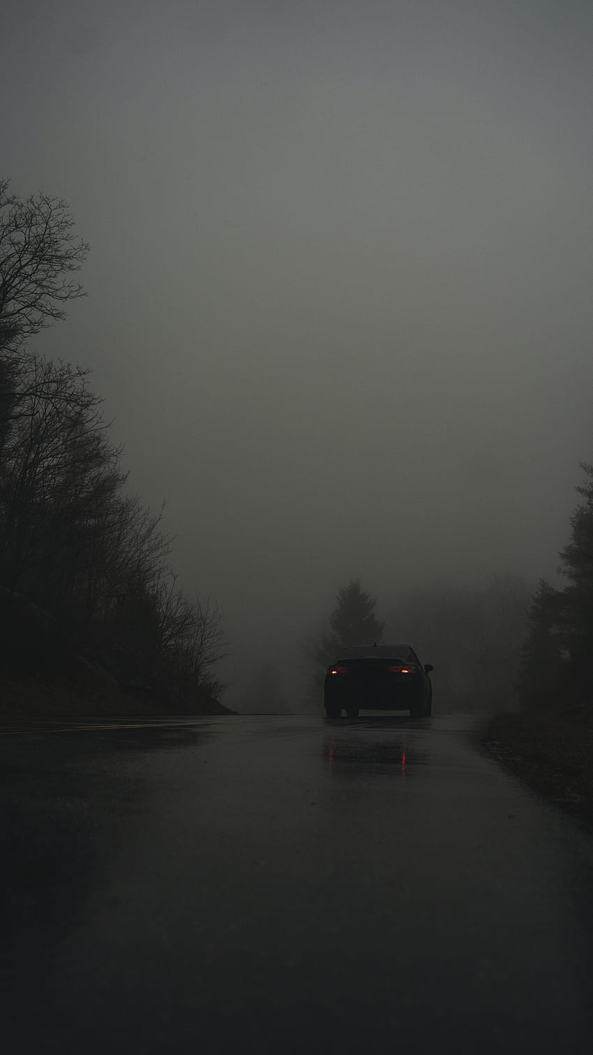 Cars, Dark, Road, Fog, Car HD phone wallpaper