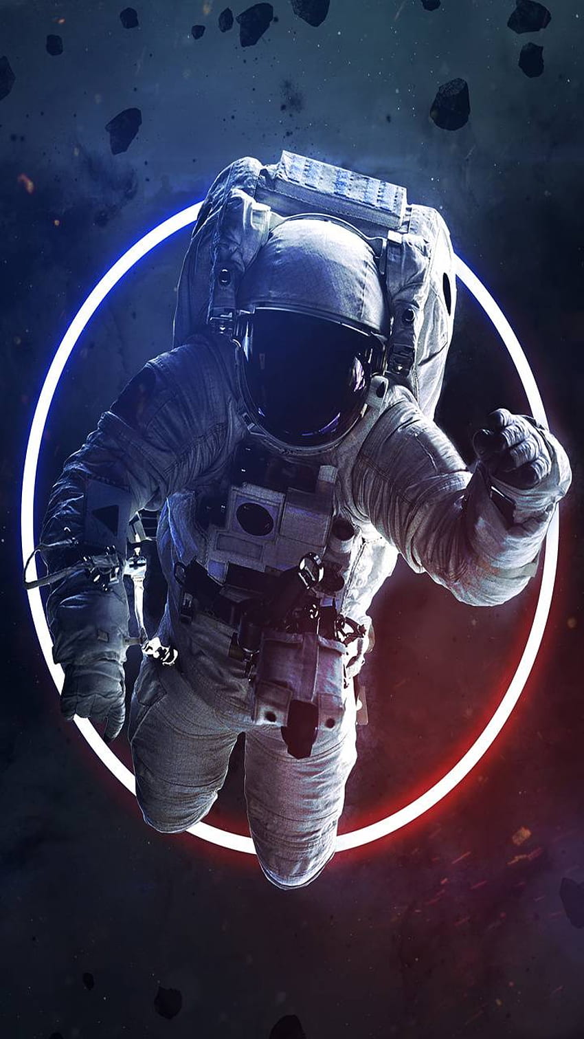 Neon Astronaut, Retro Astronaut HD phone wallpaper