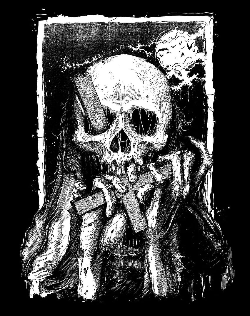 ジュールズ オン スカル ☠ 愛。 怖いアート, アートのインスピレーション, 頭蓋骨のアートワーク, マーク・リディック HD電話の壁紙