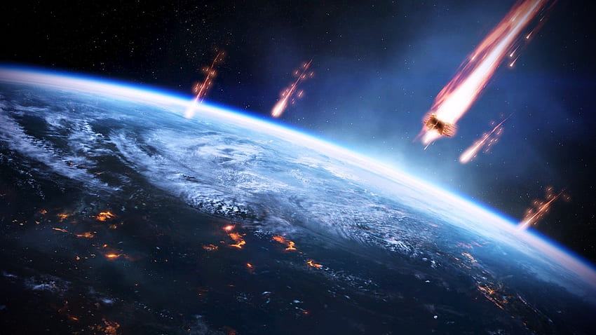 meteor, Luar Angkasa, Bumi, Mass Effect / dan Latar Belakang Seluler, Meteorit Wallpaper HD