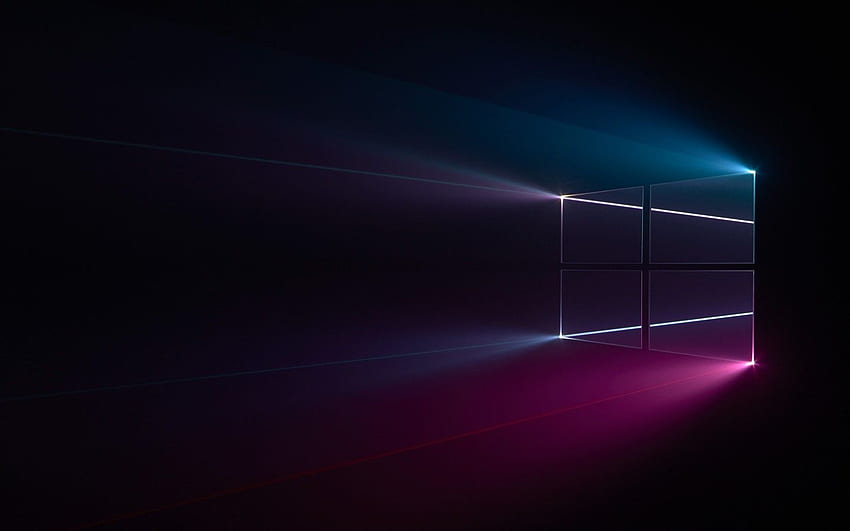 Windows 10 , Microsoft Windows, Colorful, Black background, Technology, Glowing Windows HD wallpaper