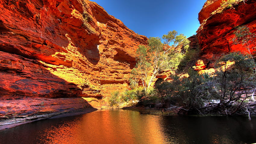 ช่องเขา Kings Canyon ดินแดนทางตอนเหนือของออสเตรเลีย สปอตไลต์ Windows 10 วอลล์เปเปอร์ HD