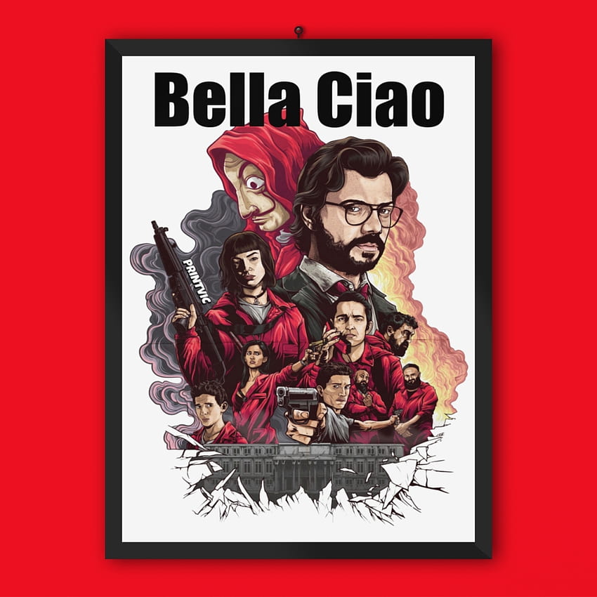 Money Heist Bella Ciao plakat A3 z ramką Tapeta na telefon HD