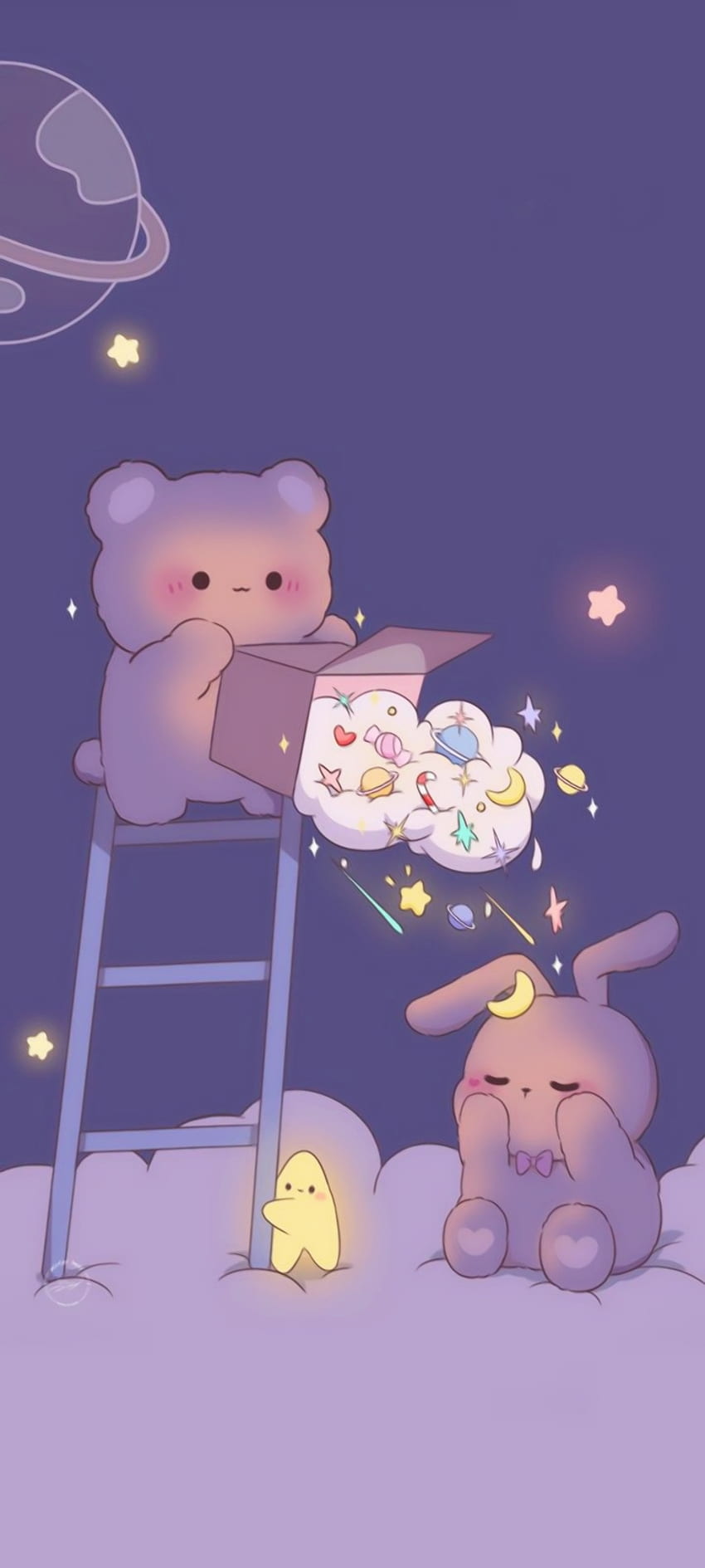 Cute bear and bunny HD phone wallpaper