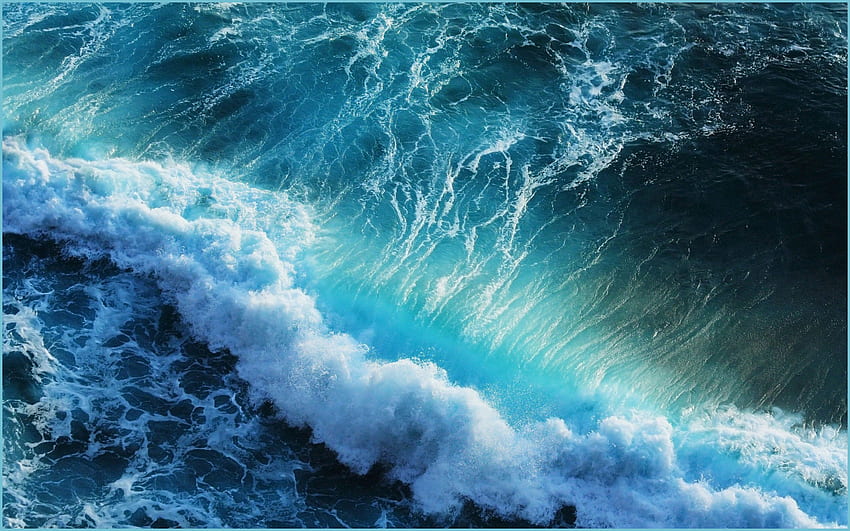 Ola - de onda superior - Computadora oceánica, verde azulado fondo de pantalla