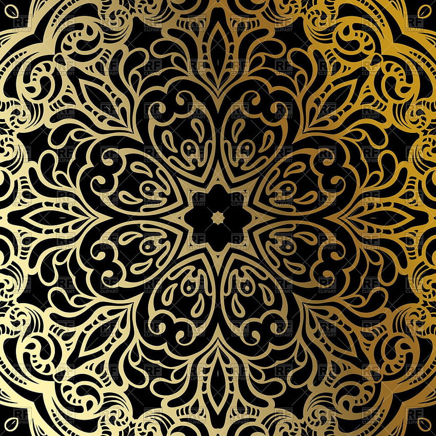 Gold mandala ethnic background Vector HD phone wallpaper