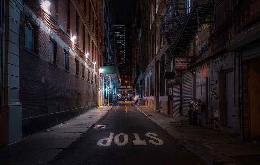 Estados Unidos, noche, Nueva York, calle, parada, escena urbana para , sección город, Street Scene fondo de pantalla