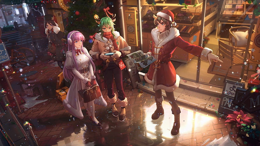 Saint Seiya, Christmas 2018, Leo Aiolia, Kido, Saori HD wallpaper