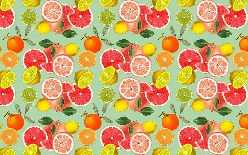 Citrus Pattern, colors, fruit, citrus, pattern HD wallpaper